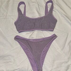 Aerie Purple Glitter Bikini